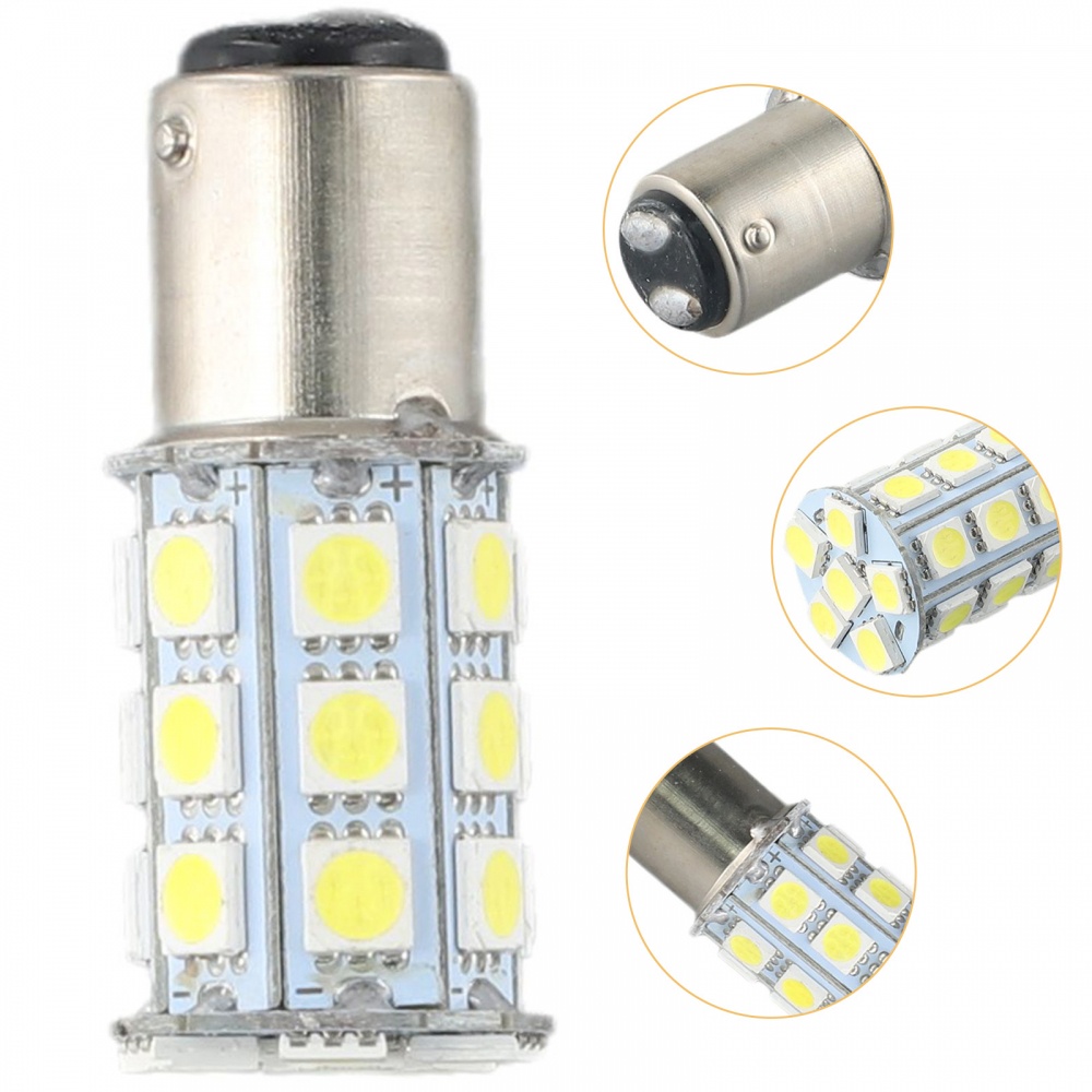 1 Đèn led 1004 1076 1142 27-smd ba15d 6000k Ánh Sáng Trắng Siêu Bền Cho Tàu Thuyền