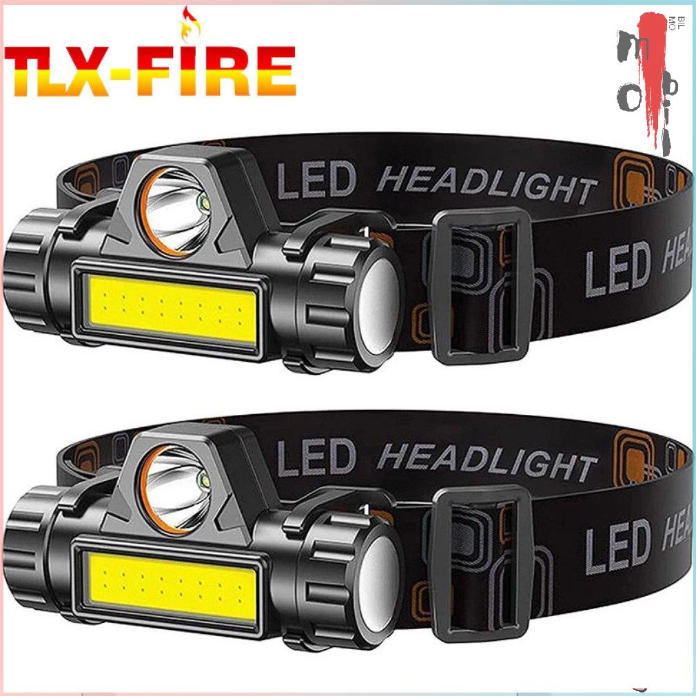 Đèn led Đội Đầu t6 + cob 1l Chống Thấm Nước Sạc usb