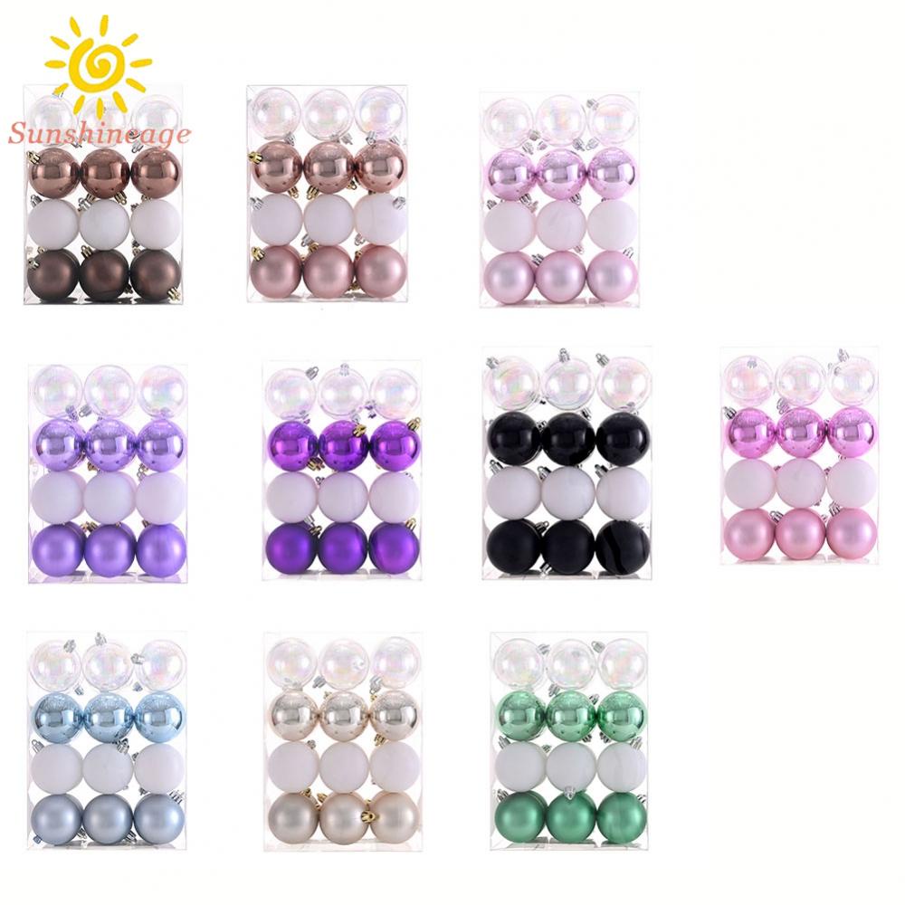 Bộ 24 Trái Châu Trong Suốt Kích Thước 6cm Dùng Trang Trí Cây Thông Giáng Sinh