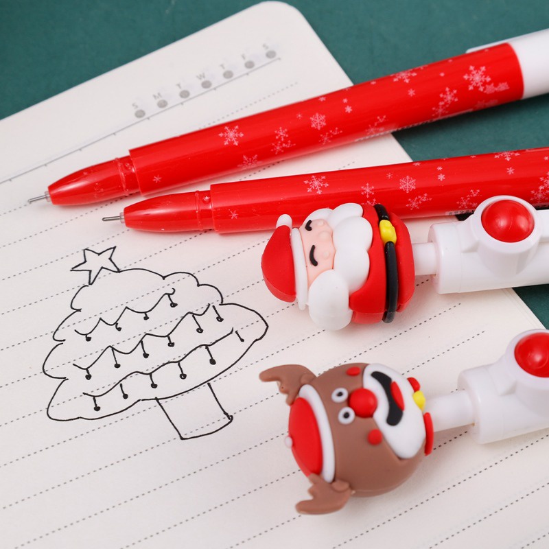 Bút Mực Đen Hình Cây Thông Noel / Bút Vẽ Hoạt Hình Nhanh Khô Dùng Trong Trường Học / Văn Phòng Phẩm