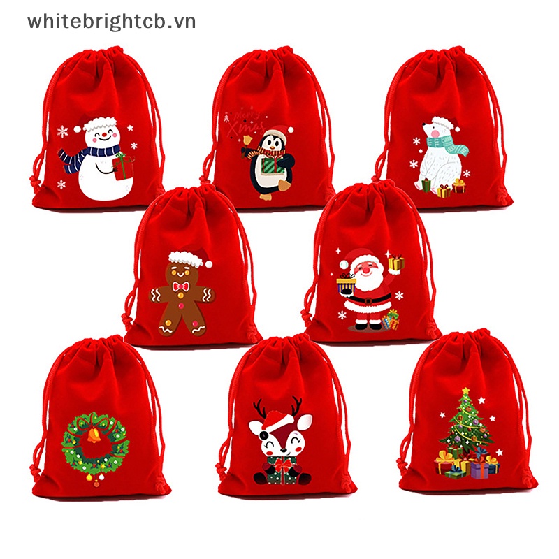 1 Túi Đựng Quà Giáng Sinh 2023 Bằng Nhung Kích Thước 15x20cm