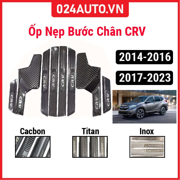 Ốp bậc cửa, nẹp bước chân CRV 2012-2023 chống trầy bảo vệ trang trí xe