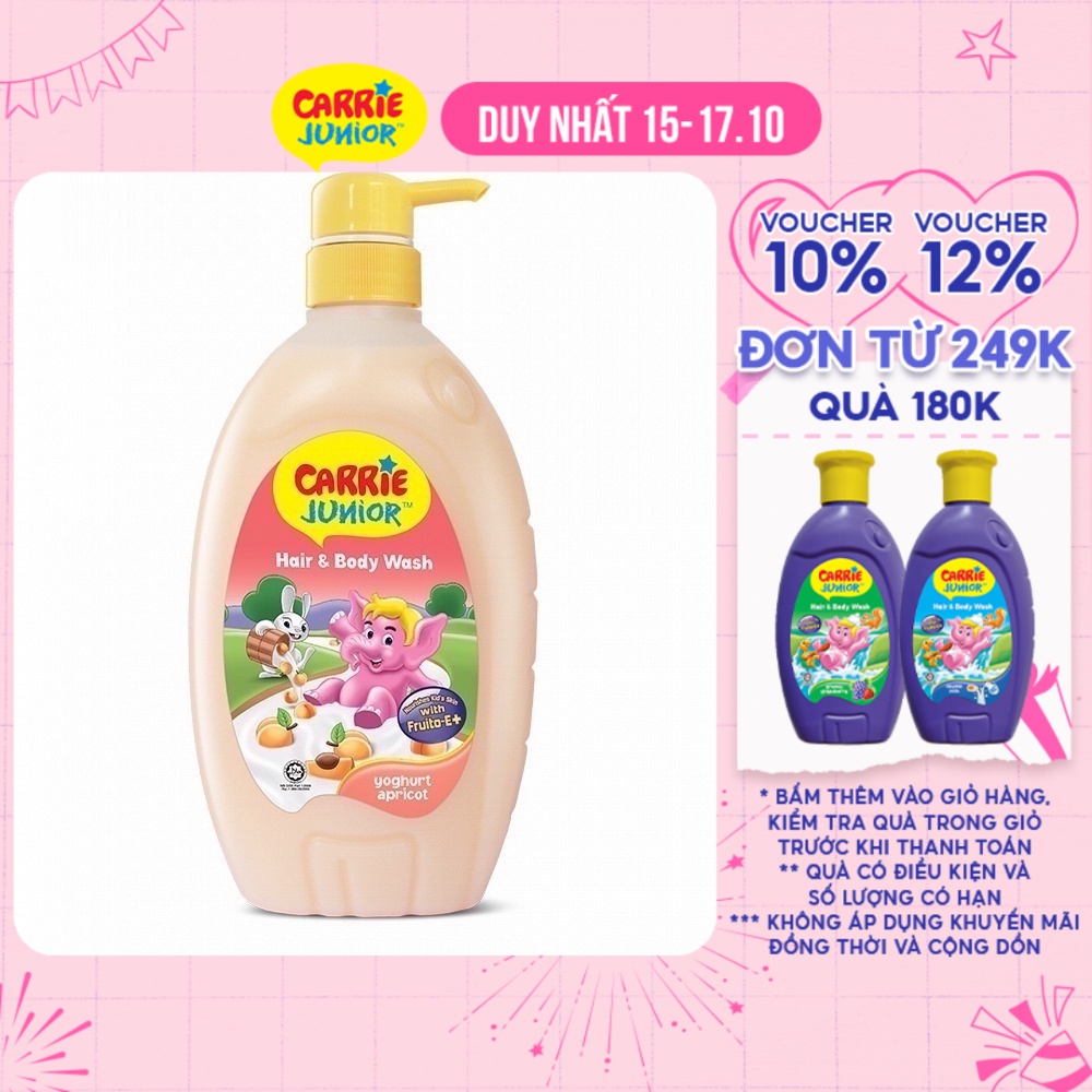 Chai Sữa Tắm Carrie Junior Yoghurt Hương Mơ Tây 700g