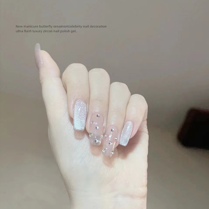 Gói Vật Liệu Kim Cương Giả Kim Cương Trắng Đáy Phẳng Hỗn Hợp Cắt Kim Cương Tròn Sáng Bóng Đa Năng Cho Cửa Hàng Bán Sỉ Móng Tay