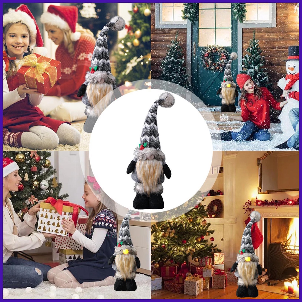 Gnome Búp Bê Nhồi Bông Hình Không Mặt Cảm Ơn dwarf Giáng Sinh Có Đèn Đứng gnome Cũ Aateevn