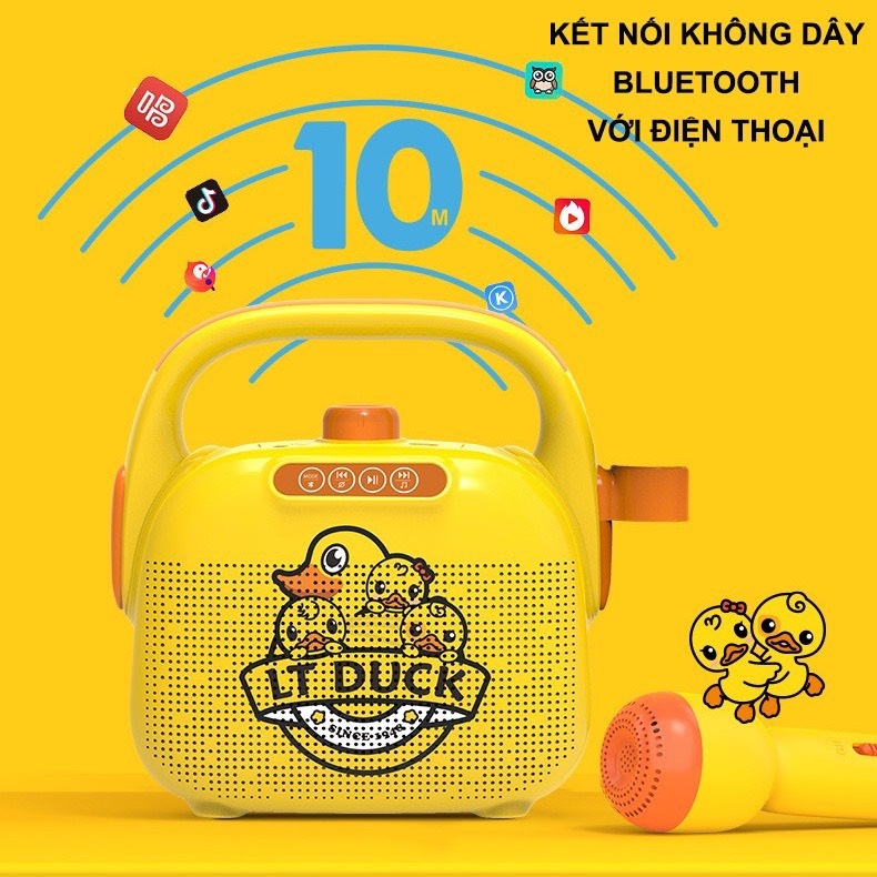 Loa Micro Karaoke Bluetooth Đồ Chơi Cho Bé - Hát Kèm Dây