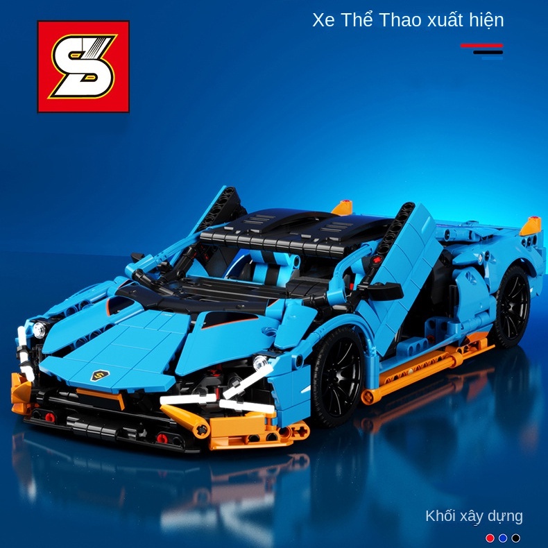 Đồ Chơi Lắp Ráp Kiểu Lego Điều Khiển Từ Xa RC Mô Hình Siêu Xe Lamborghini Sian Blue SY8618 Với 1161 PCS