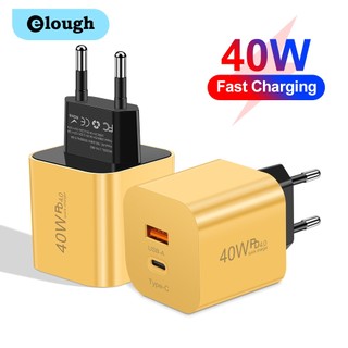 Elough Ổ Cắm Sạc Nhanh usb 3.0 40w Cho Điện Thoại samsung xiaomi