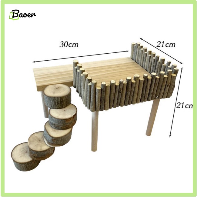 Kệ Gỗ Tự Nhiên 100% Chính Hãng Cho Chuột hamster / Gấu / Lồng Leo Trèo