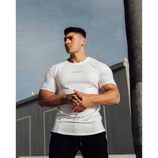 Mới Áo Thun Thể Thao Ngắn Tay Ôm Dáng Co Giãn Chất Lượng Dành Cho Nam