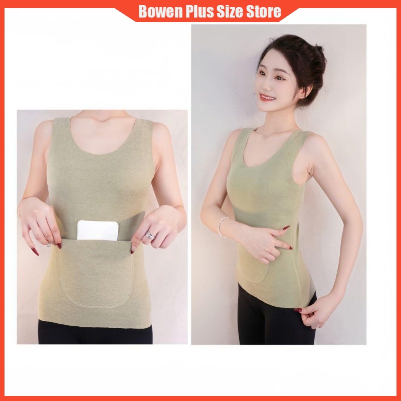 Áo Không Tay Giữ Nhiệt Có Túi Đôi Kích Thước m-3xl Dành Cho Nữ 40-85kg]
