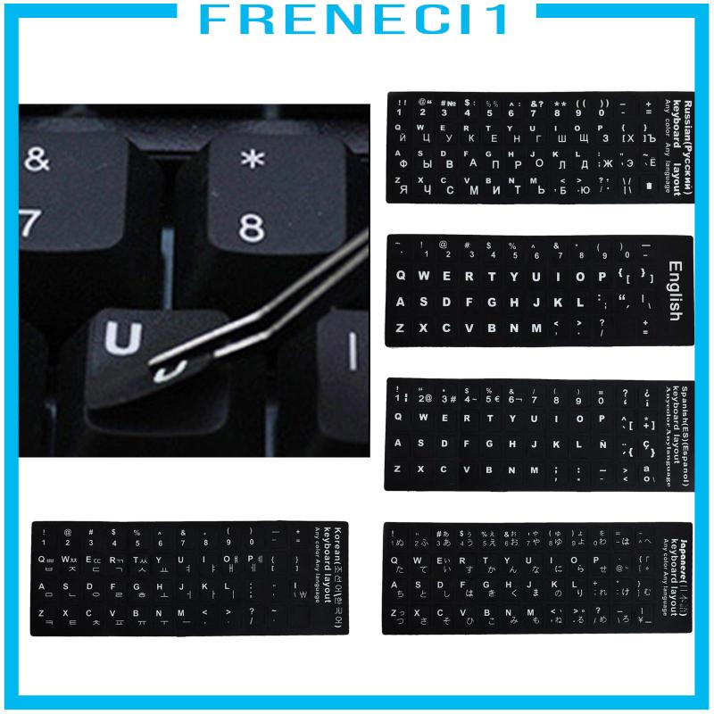Miếng Dán Màu Đen In Chữ Siêu Bền Trang Trí Bàn Phím laptop Máy Tính Để Bàn