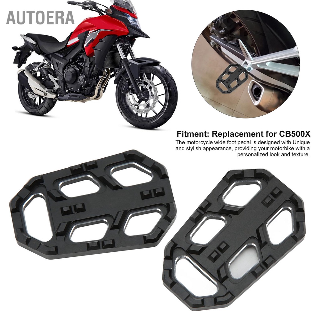 AutoERA 2 Chiếc Xe Máy Mở Rộng Chân Bàn Đạp Hợp Kim Nhôm Thay Thế Cho CB500X 2015‑2016