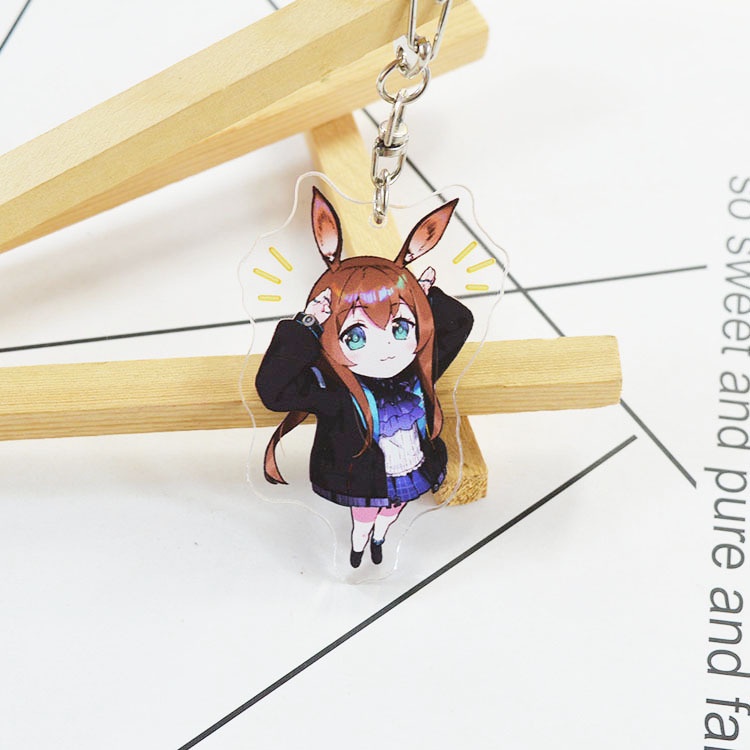 Mặt dây chuyền Arknights, móc khóa Texas First Snow Amiya, hoạt hình hai chiều và thiết bị ngoại vi trò chơi