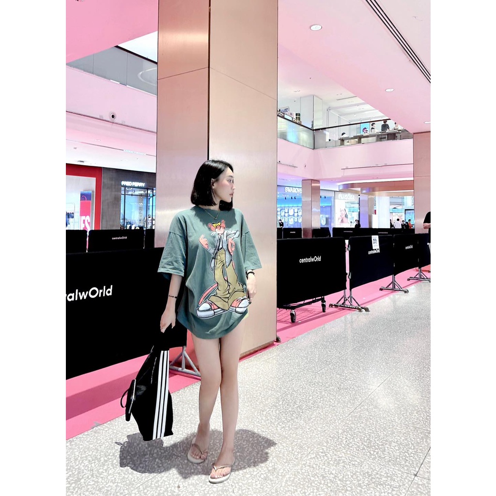 Áo pi.nk pan.ther xanh rêu