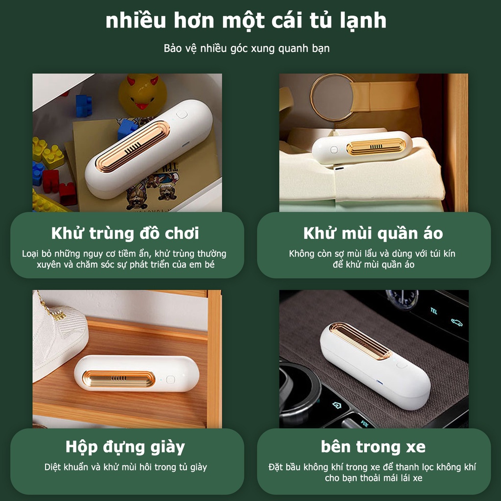 Xiaomi Youpin Máy Khử Mùi Tủ Lạnh Máy Lọc Không Khí Mini Diệt Khuẩn Tủ Lạnh Tích Hợp Công Nghệ Ozone Sản Phẩm Cho Gia Đình