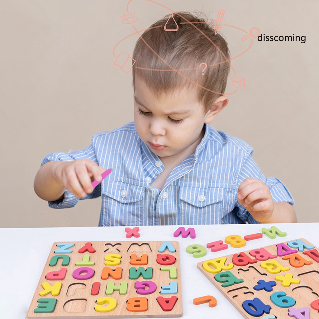 Đồ Chơi Xếp Hình Bảng Chữ Cái / Số Bằng Gỗ Cho Bé