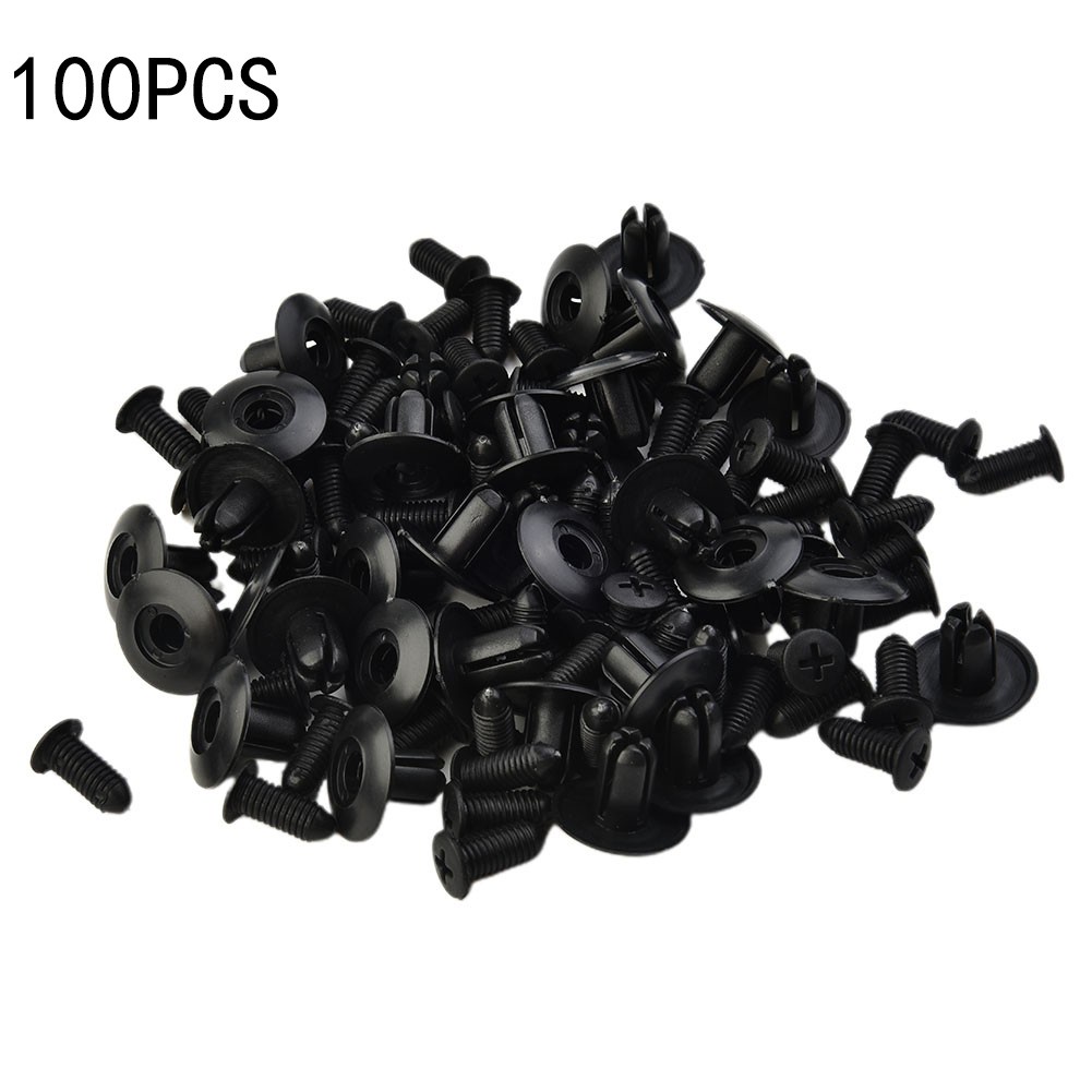 FENDER Set 100 Đinh Vít Nhựa 8mm Cố Định Tấm Chắn Bùn Xe Hơi