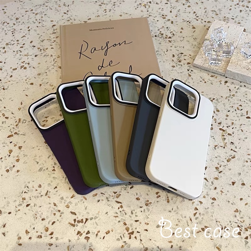 Ốp Điện Thoại Mềm Nhám Màu Trơn Đơn Giản Cho iphone 11 12 13 14 15 pro max