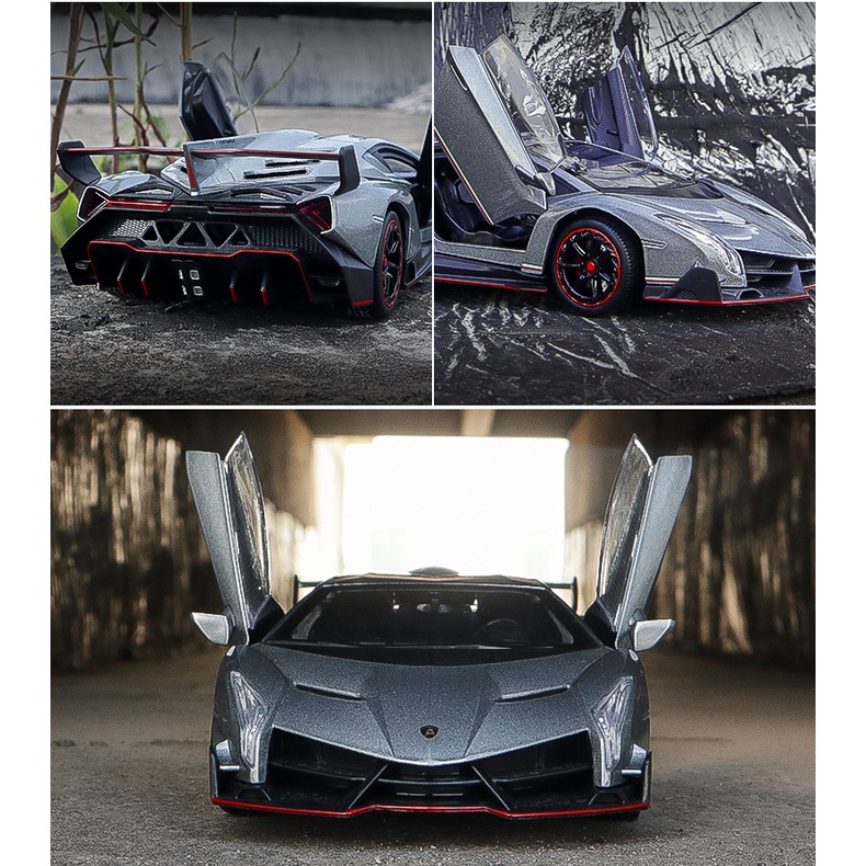 Mô hình 1:24  siêu xe ô tô, mô hình đồ chơi xe lamborghini kèm hôp quà cao cấp tặng oto