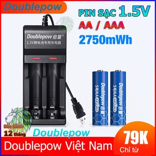 Bộ sạc pin 1.5v aa / aaa doublepow cao cấp l151 - bộ sạc 2 pin tiểu aa / pin đũa aaa
