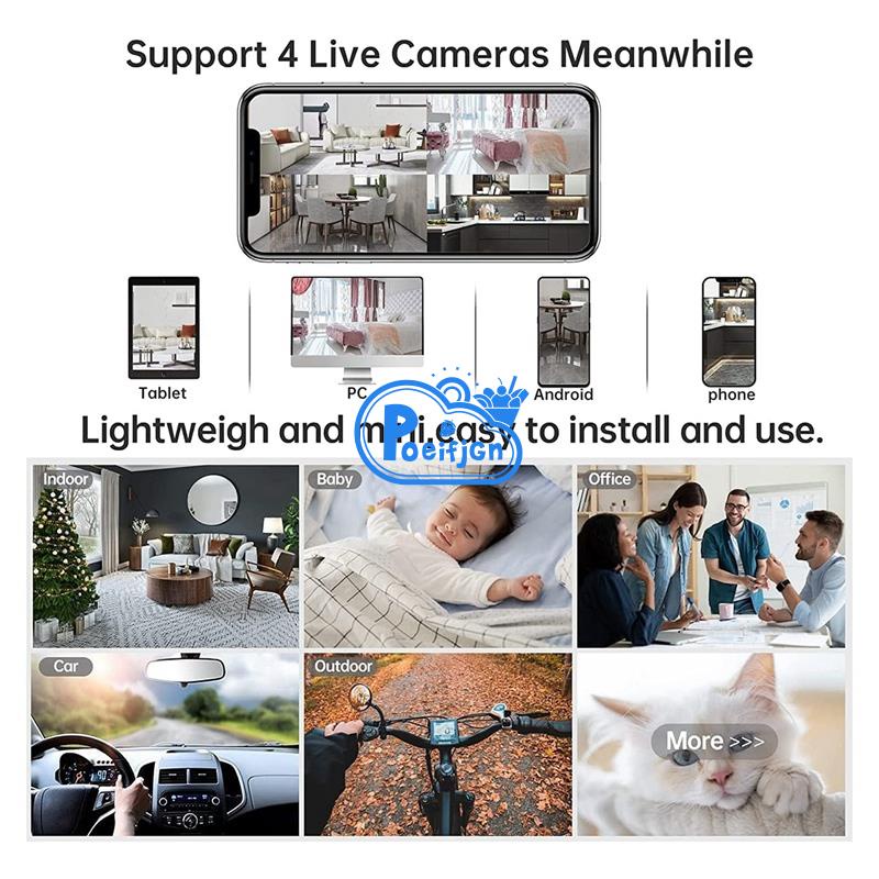 Camera mini Kết Nối wifi 1080p Với Tầm Nhìn Ban Đêm Tiện Dụng Cho Gia Đình / Văn Phòng