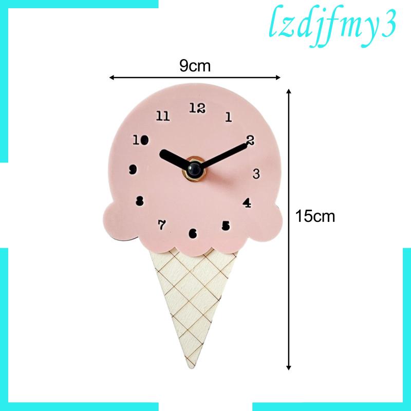 Đồng Hồ Bằng Gỗ Hình Cây Kem Đơn Giản Phong Cách Bắc Âu