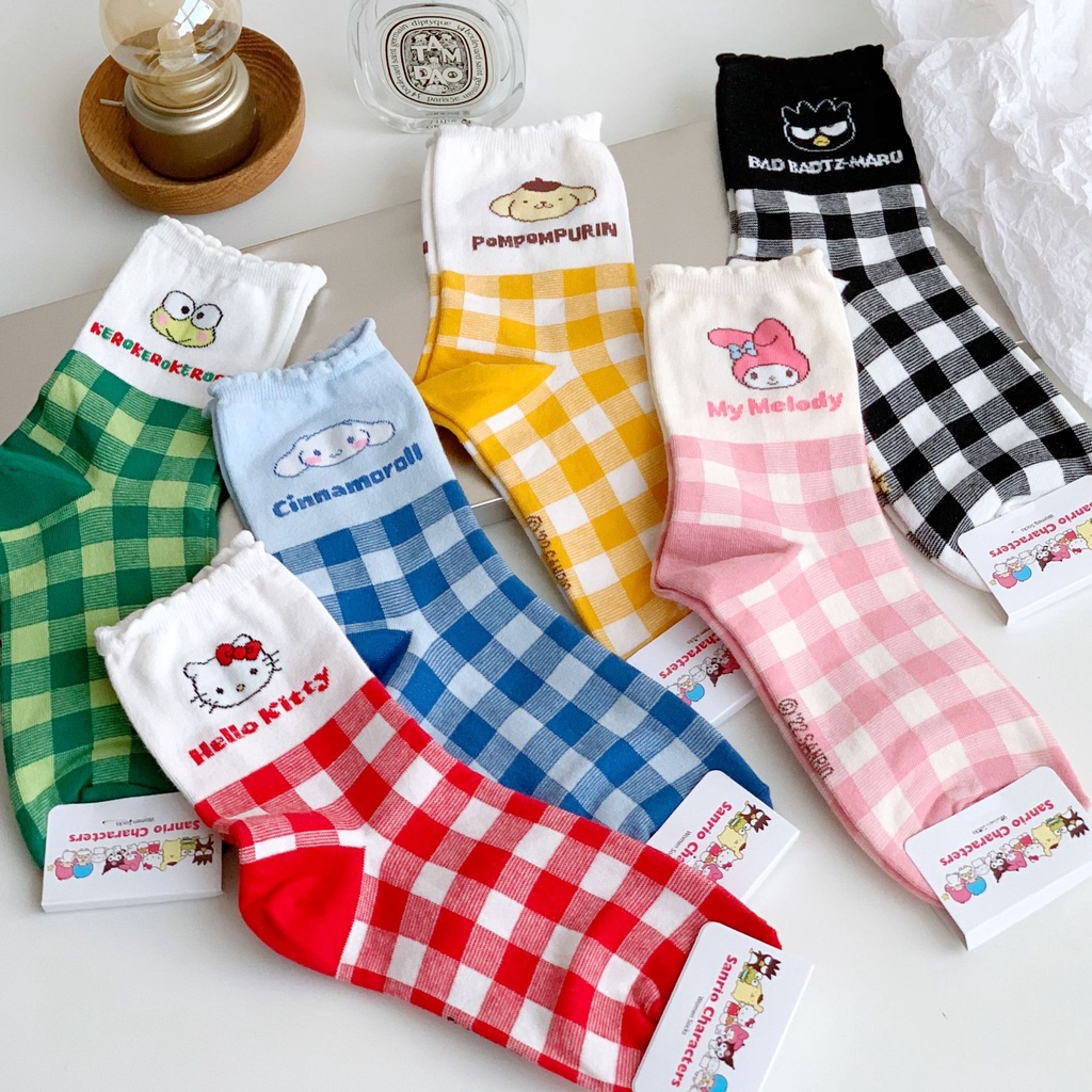 Sock sanrio kuromi melody cinnamoroll Ca Rô Vớ