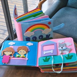 Leota montessori Sách Vải Nỉ Lập Thể Giáo Dục Sớm Cho Bé