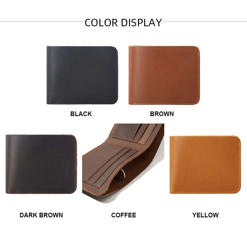 Imelon Ví Da Bò Nhiều Lớp Phong Cách vintage Cho Nam