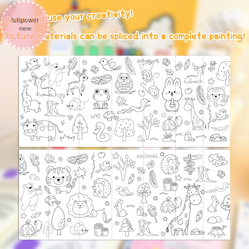 Sách Tô Màu Nước Di Động Cho Trẻ Mẫu Giáo Vẽ Tranh graffiti Toàn Bộ Powernew Kèm Bút Màu Nước vn