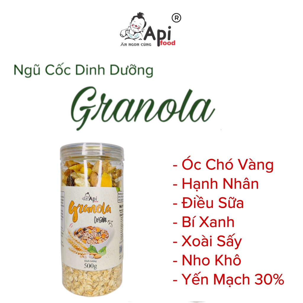 Ngũ Cốc Dinh Dưỡng Ăn Liền Granola 30% Yến Mạch - ApiFood