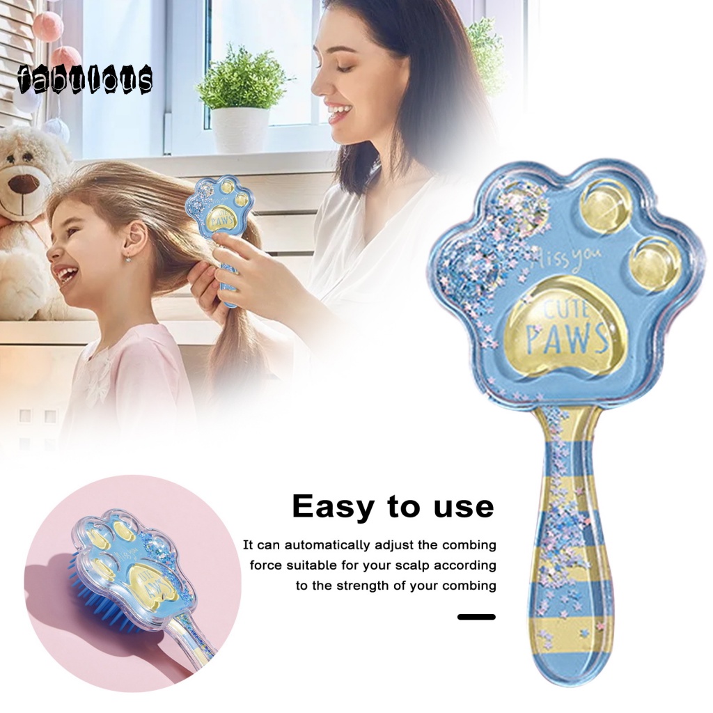 Lược Chải Tóc air cushion Chống Tĩnh Điện Hình Bàn Chân Mèo Hoạt Hình Cho Bé Gái