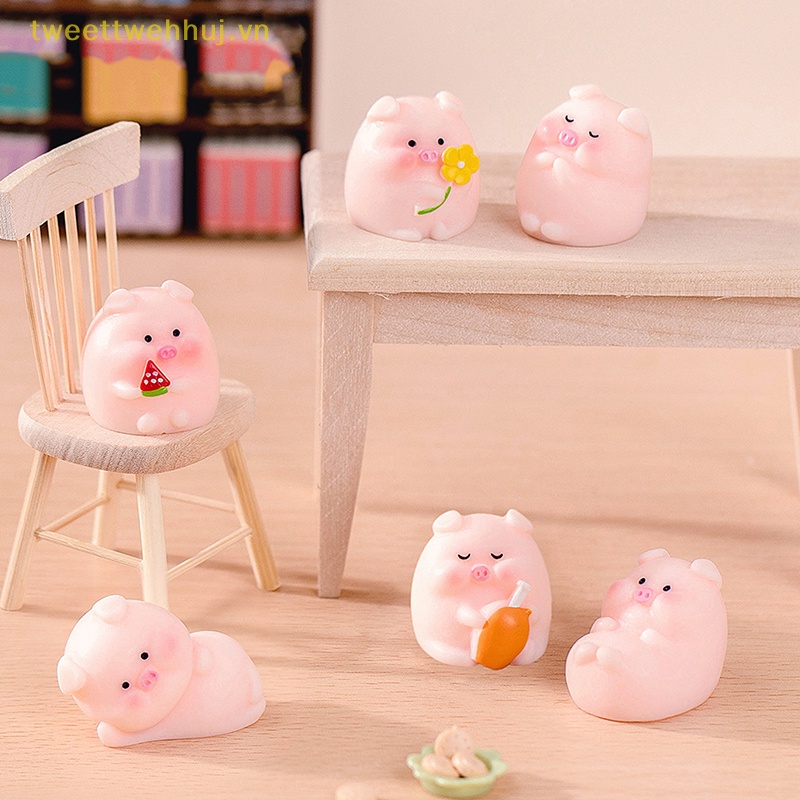 Tweehuj Tượng Heo Con Hoạt Hình Mini Dễ Thương Trang Trí Tiểu Cảnh / Phòng Khách / Xe Hơi vn