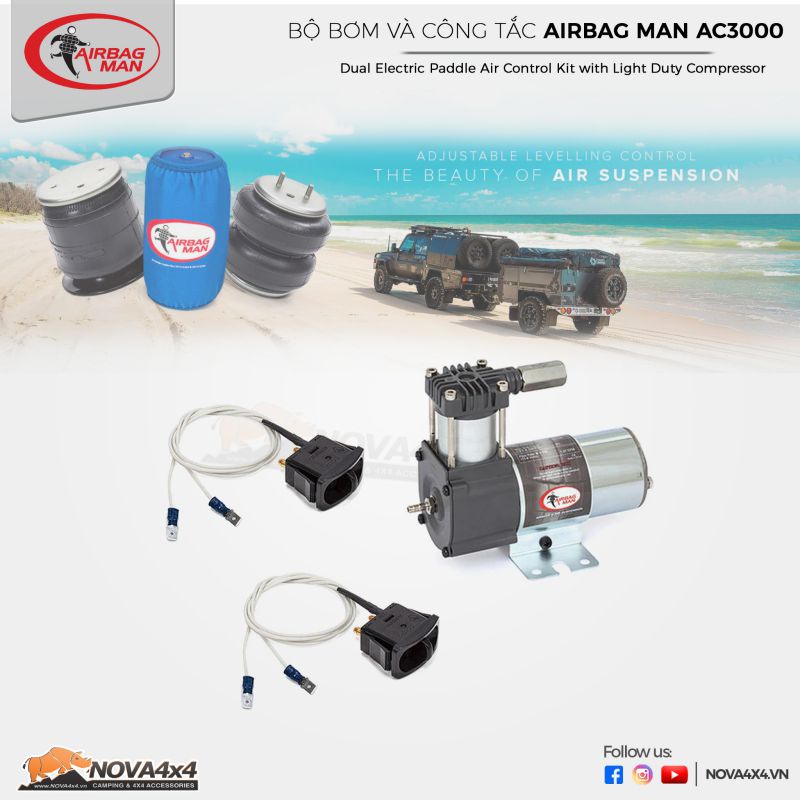 Bộ phụ kiện Bơm và công tắc bầu hơi Airbag Man AC3000