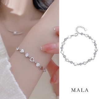 Vòng Tay Bạc Đính Đá zircon Hình Trái Tim Thanh Lịch Cho Nữ