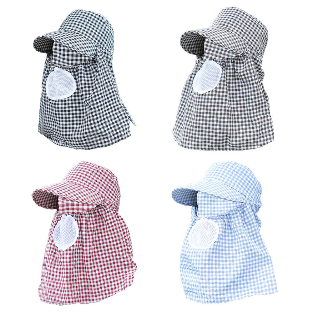 Mũ Chống Nắng Thoáng Khí Họa Tiết Sọc Caro Phong Cách Hàn Quốc Cho Nữ k2z5