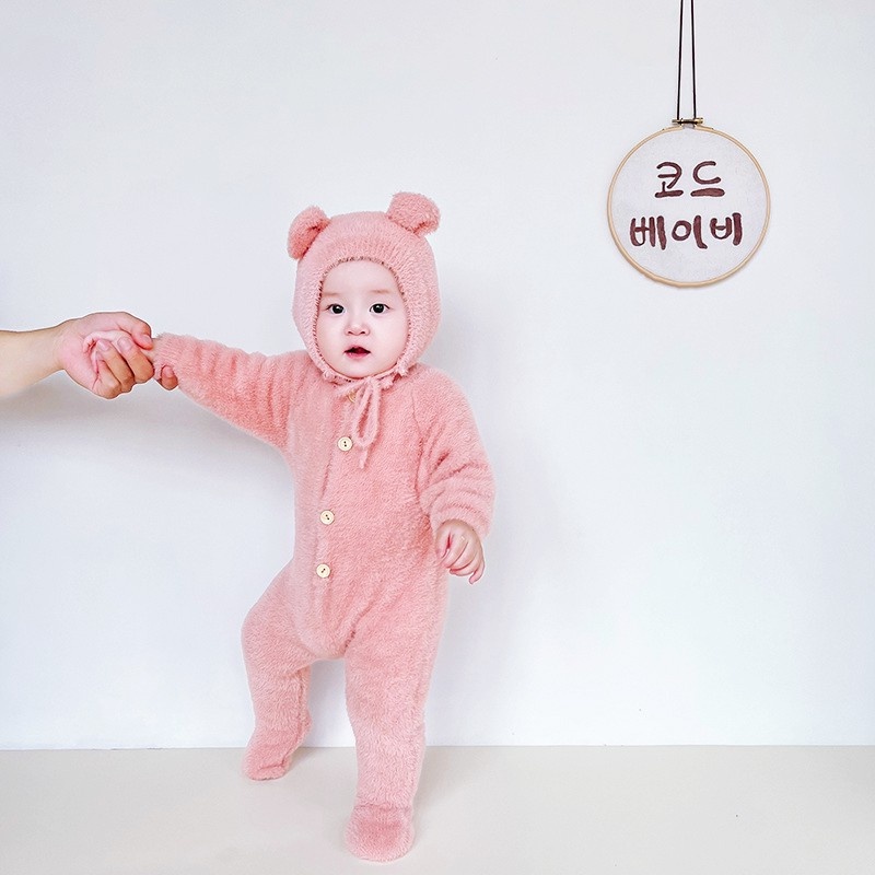 Bộ Áo Liền Quần Ngủ Bằng Vải Bông Dễ Thương Thời Trang Mùa Thu Cho Bé Sơ Sinh