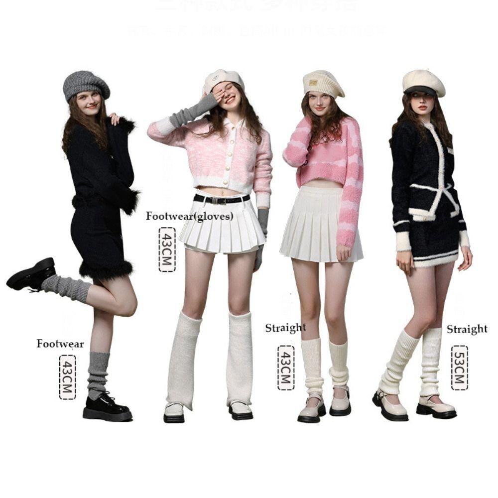 Vớ Dài Dệt Kim Giữ Ấm Cánh Tay Màu Trơn Phong Cách lolita Cho Nữ Vào Mùa Thu Đông