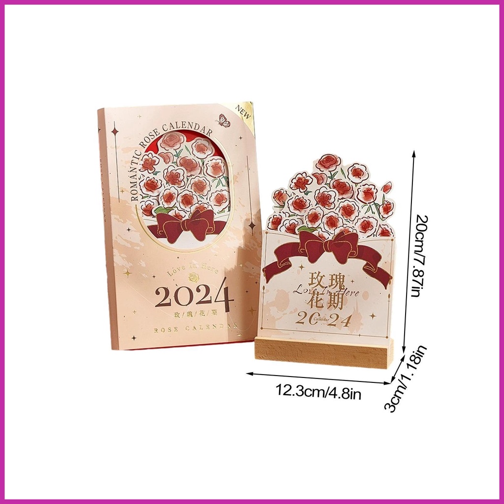 Lịch Để Bàn Năm 2024 2024 Hình Hoa Dễ Thương Có Thể Tháo Rời