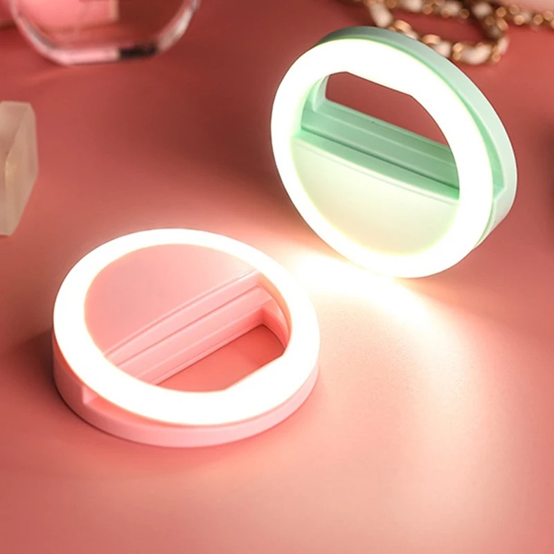 Đèn led Tròn Chụp Ảnh selfie Hình rk12 Gắn Điện Thoại Có Thể Sạc Lại