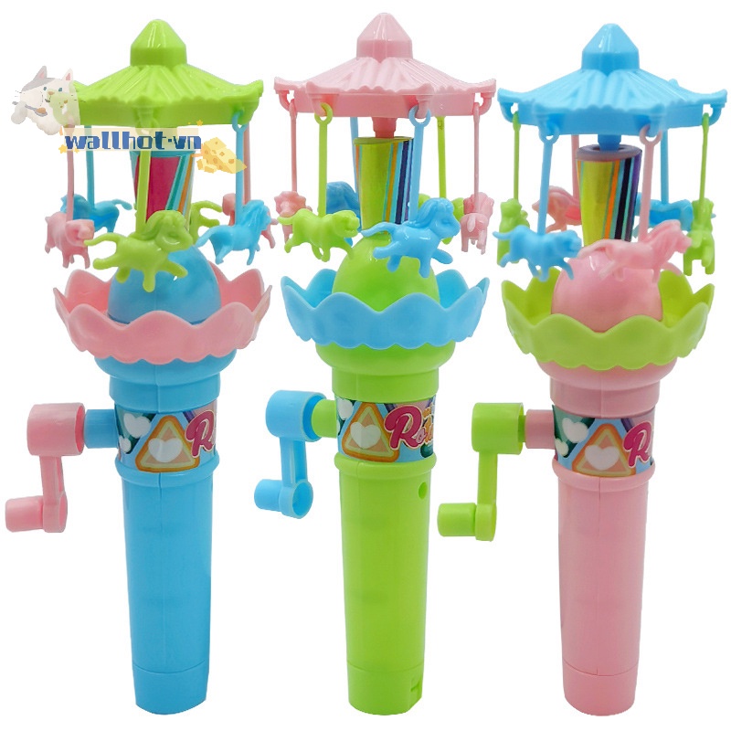 Wallhot > Đồ Chơi Vòng Quay Ngựa Gỗ Có Đèn led Chiếu Sáng