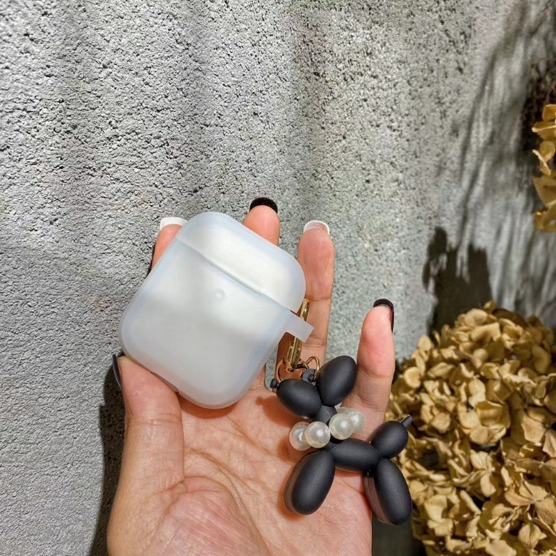 Vỏ Bảo Vệ Hộp Sạc Tai Nghe airpods 1 2 3 pro Hình Chú Chó Đeo Bong Bóng Dễ Thương