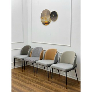 Ghế ăn nhập khẩu minotti, vải thô phối da cao cấp hiện đại, chân sắt sơn tĩnh điện.free ship hà nội