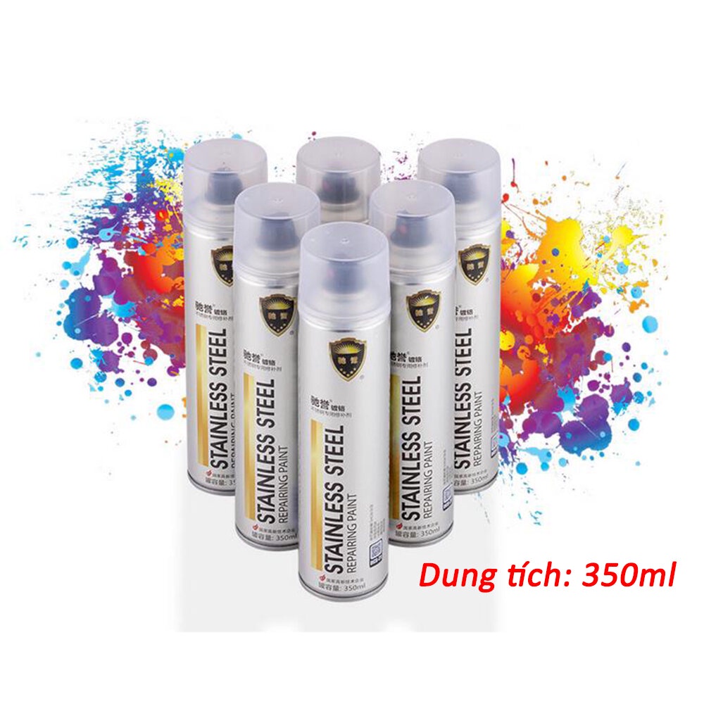 LAMJAD - Sơn Bạc Mạ Crom Sơn Xịt Mạ Chrome Sáng Bóng 350ml - Chai Sơn Mạ Siêu Bóng