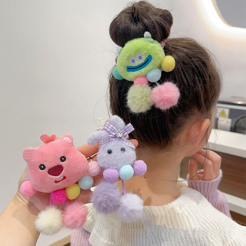 Dây Cột Tóc Đuôi Ngựa Cao Hình Quái Vật Hoạt Hình Dễ Thương Cho Bé Gái