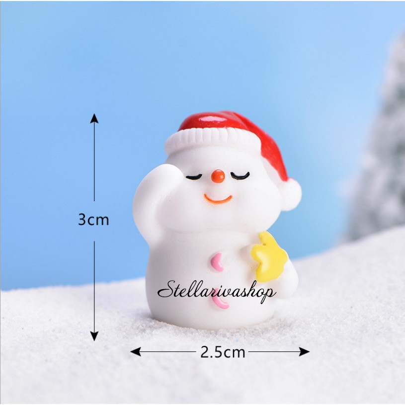 Mô hình ông già noel, người tuyết dễ thương trang trí bàn học giáng sinh, terrarium noel