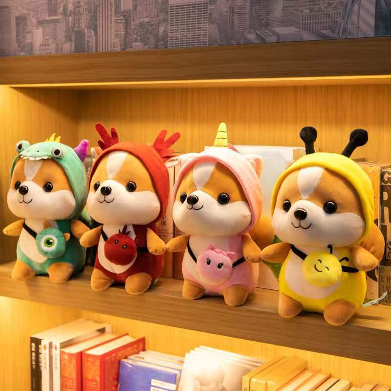 Thú Nhồi Bông Hình Khủng Long Dễ Thương Cho Bé Gấu Bông Chó Shiba Cosplay mềm mịn. Gấu bông shiba Cosplay siêu chất