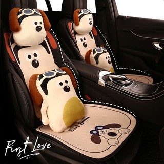 Car Car Seat Cushion Plush Warm Winter Seat Cover Cartoon Cute Goddess Car Seat Cushion Half Pack Car Seat Cushion New style Car seat cushion cover