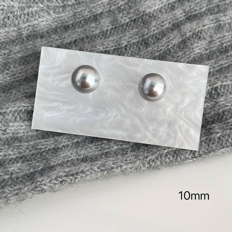 Bông tai ngọc trai Stud tích cực tròn 12mm ngọc trai Earrings 925 bạc kim ins bông tai stud ngọc trai lớn